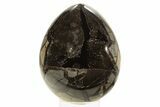 Septarian Dragon Egg Geode - Black Crystals #323473-1